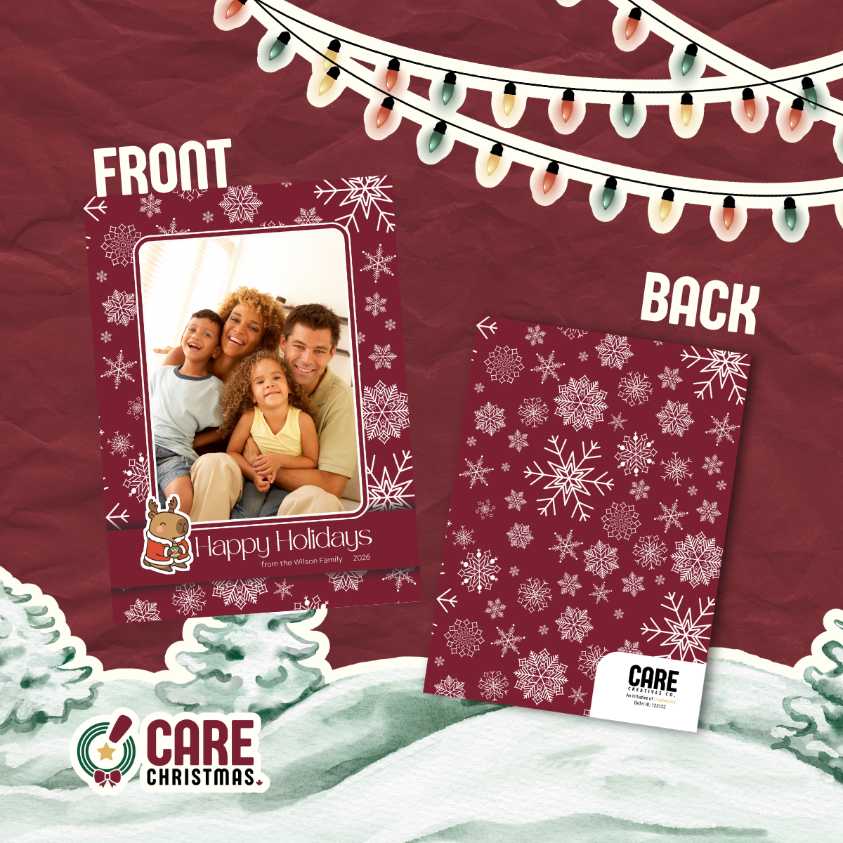 32 - Happy Holidays - Red Frame (Vertical)
