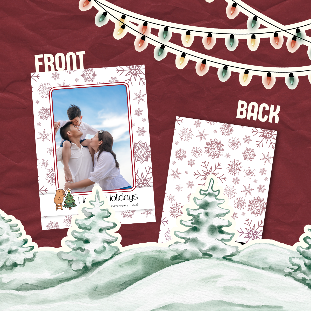 34 - Happy Holidays - White Frame (Vertical)